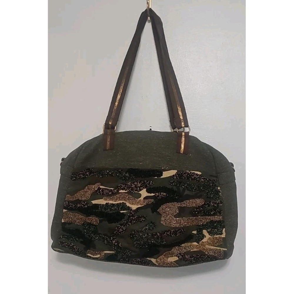 America And Beyond Daphne Embellished Camo Hand Beaded Tote Duffle